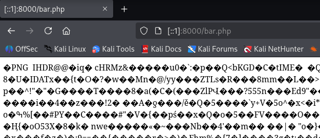 The file has the PHP extension, but is actually a PNG file